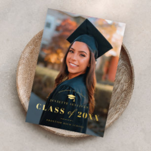Elegant Gold Type Photo Graduation