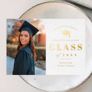 Elegant Gold Type Photo Graduation 