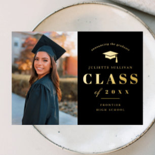 Elegant Gold Type Photo Graduation
