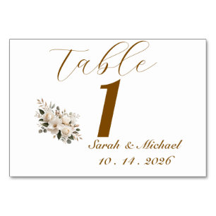 Elegant Gold Typography Minimalist Wedding Table N Number