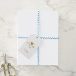 Elegant Gold Typography On White Background Gift Tags