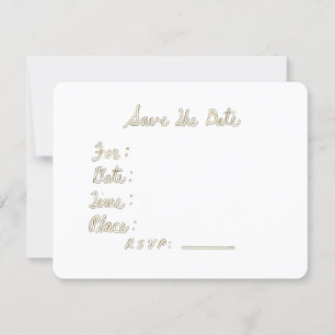 Elegant Gold Typography Save The Date RSVP Card