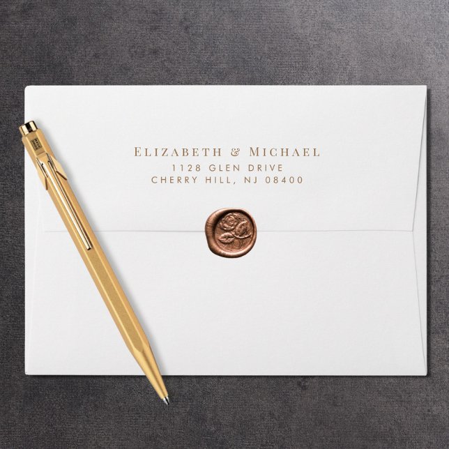 Elegant Gold Typography Wedding Return Address Envelope (Creator Uploaded)