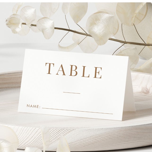 Elegant Gold Typography Wedding Table Number Place Card (Creator Uploaded)