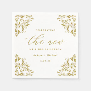 Elegant Gold Vintage Classic Wedding Napkin
