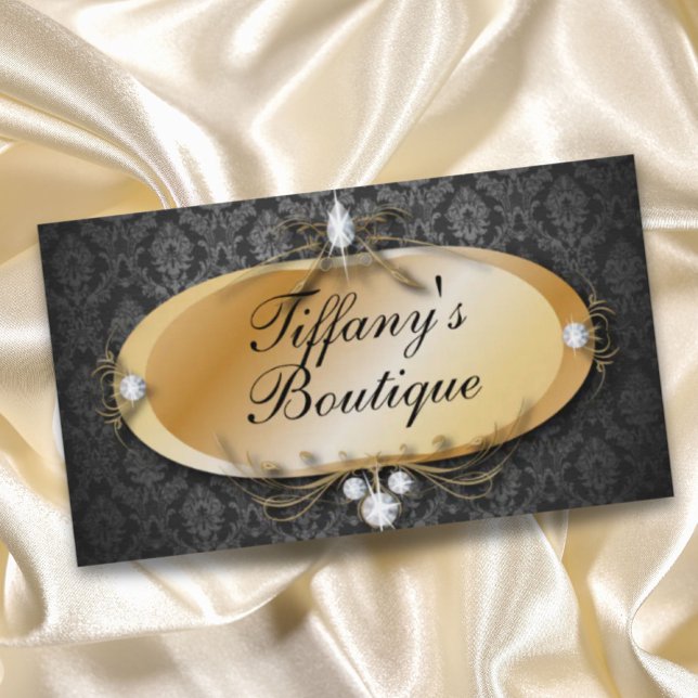 Elegant Gold Vintage Damask Fashion Business Cards (Elegant Gold Vintage Damask Fashion Business Cards)