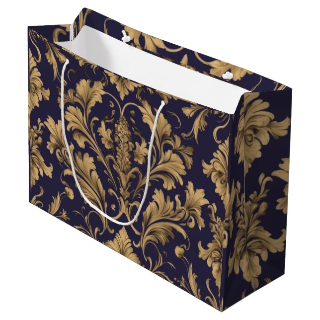  Elegant Gold Vintage Damasks Gift Bag (Front Angled)