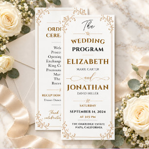 Elegant Gold Vintage Filigree Wedding program