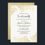 Elegant Gold Vintage Floral 16th Birthday Invitation<br><div class="desc">More Elegant Floral Birthday Invitations in the Little Bayleigh Store! Please note: Not real foil.</div>