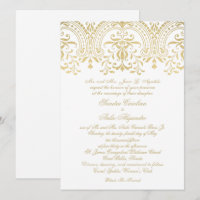 Elegant Gold Vintage Glamour Calligraphy Wedding