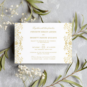 Elegant Gold Vintage Glamour Wedding Invitation