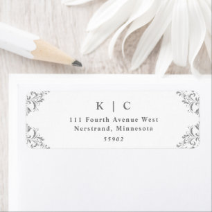 Elegant Gold Vintage Wedding Return Address Label