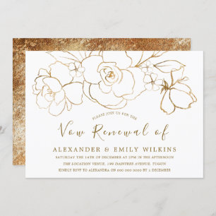 Elegant Gold Vow Renewal 50th Wedding Anniversary Invitation