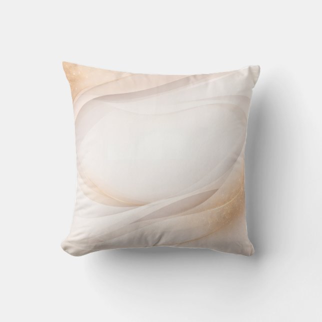 Elegant Gold Wave Abstract Cotton Pillow | Luxury  (Front)
