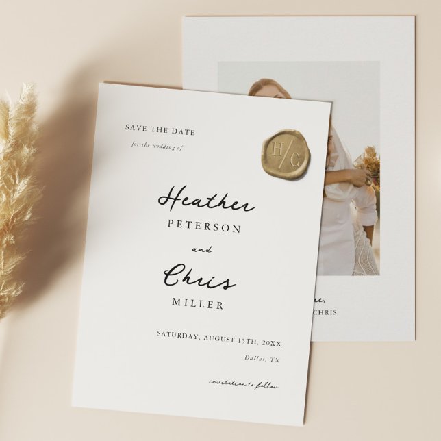 Elegant Gold Wax Seal  Unique Save The Date (Creator Uploaded)