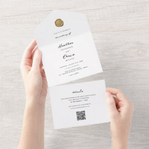 Elegant Gold Wax Seal Unique Wedding All In One Invitation