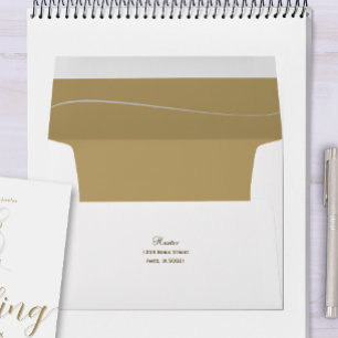 Elegant Gold Wedding 5x7 Envelope