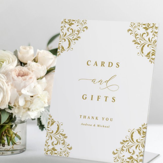 Elegant Gold Wedding Cards & Gifts Sign (Creator Uploaded)