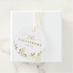 Elegant Gold Wedding Classy Vintage Favour Tags