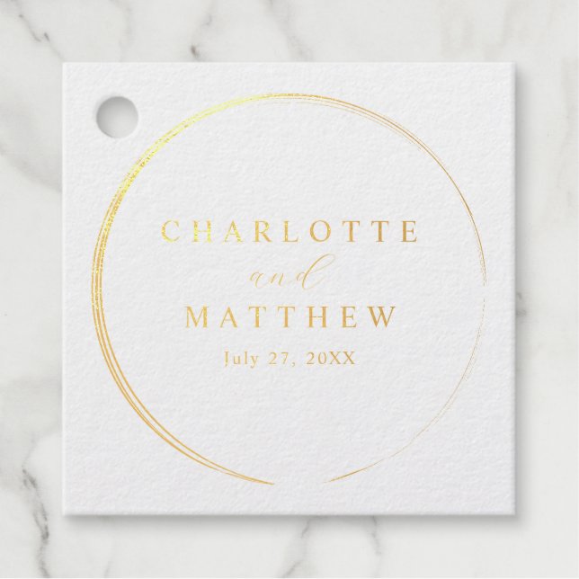 Elegant Gold Wedding Favour Tags (Front)