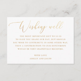 Elegant Gold Wedding   Honeymoon Wishing Well Enclosure Card