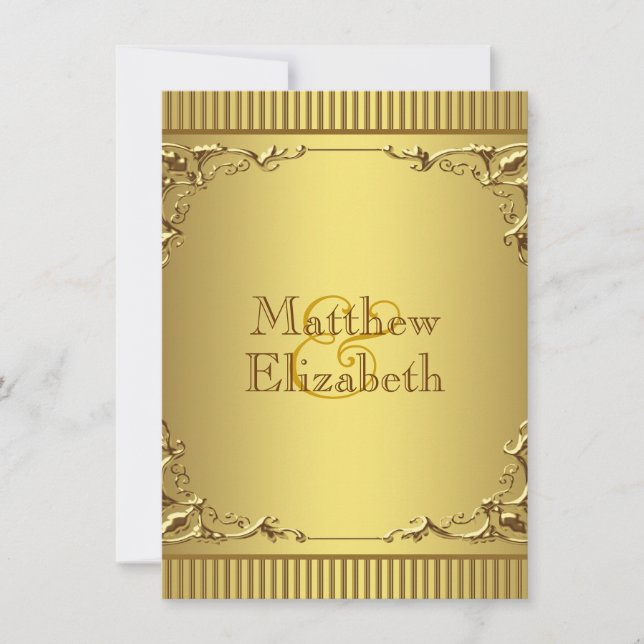 Elegant Gold Wedding Invitation (Front)