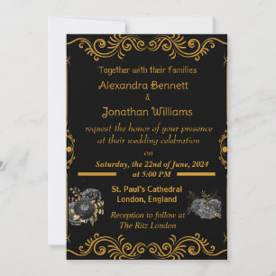 Elegant Gold Wedding Invitation