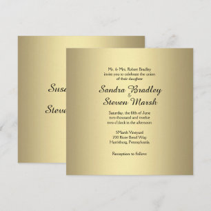 Elegant Gold Wedding Invitation