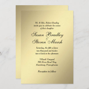 Elegant Gold Wedding Invitation
