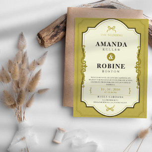 Elegant Gold Wedding Invitation