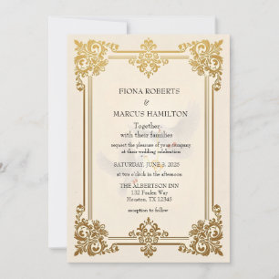 Elegant Gold Wedding Invitation Luxury Formal