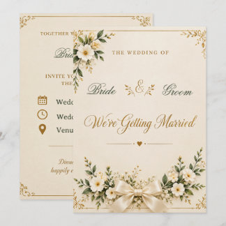 Elegant Gold Wedding Invitation Template