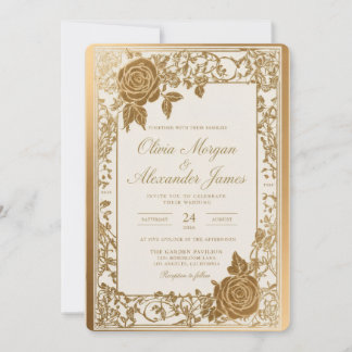 Elegant Gold Wedding Invitation Template