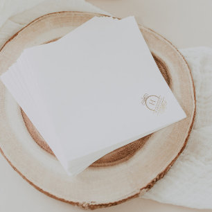 Elegant Gold Wedding Monogram Napkin