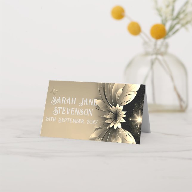 Elegant Gold Wedding  Place Card (Front)