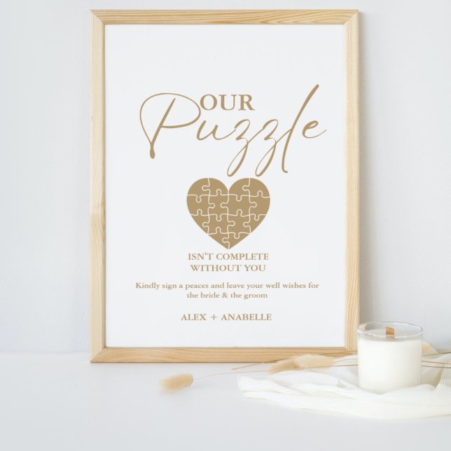 Elegant Gold Wedding Puzzle Guestbook Sign (Creator Uploaded)