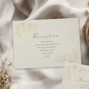 Elegant Gold Wedding Reception Card
