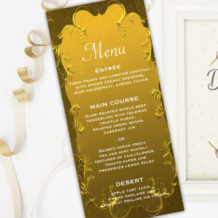 Elegant Gold Wedding Reception Menu