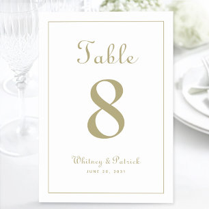 Elegant Gold Wedding Reception Table Formal Dinner Number