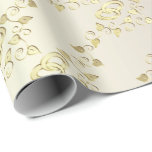 Elegant Gold Wedding Rings On White Satin Wrapping Paper<br><div class="desc">Featuring elegant gold wedding bands on a white satin background. This gift wrapping paper will compliment your gift. ⭐This Product is 100% Customisable. Graphics and / or text can be added, deleted, moved, resized, changed around, rotated, etc... 99% of my designs in my store are done in layers. This makes...</div>
