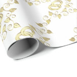 Elegant Gold Wedding Rings Wrapping Paper<br><div class="desc">Featuring elegant gold wedding bands on a white background. This gift wrapping paper will compliment your gift. Made with high resolution vector graphics. 100% Customise-able. SEE MORE DESIGNS AT: http://www.zazzle.com/designsbydonnasiggy* original design by Donna Siegrist © 2016. If you have any questions about this product please contact me at siggyscott@comcast.net. I'll...</div>