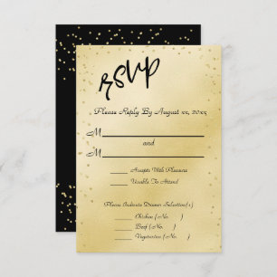 Elegant Gold Wedding RSVP Card
