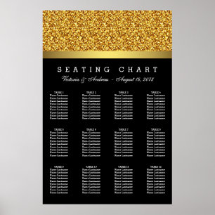 Elegant Gold Wedding Seating Chart