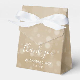 Elegant Gold Wedding Sparkle Glitter Bokeh Favour Box