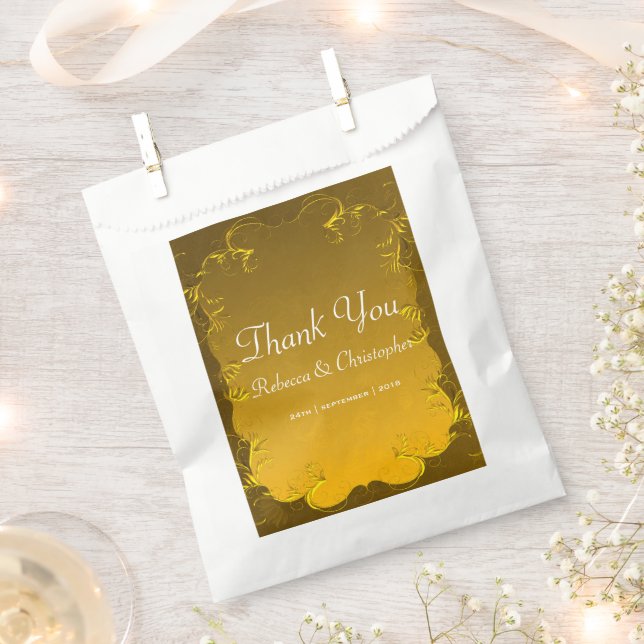 Elegant Gold Wedding Thank You Favour Bags (Clipped)