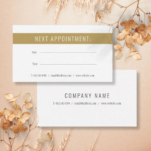 Elegant Gold White Appointment Reminder Card