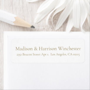 Elegant gold white chic wedding return address