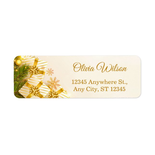 Elegant Gold & White Christmas Gift (Front)