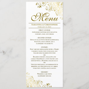 Elegant Gold & White Downloadable Wedding Menu