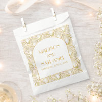 Elegant Gold White Geometric Art Deco Wedding